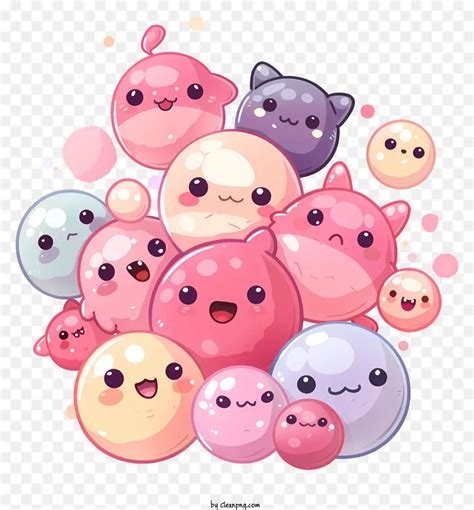 Kawaii Cute Blobs Illustration Cleanpng Kisspng