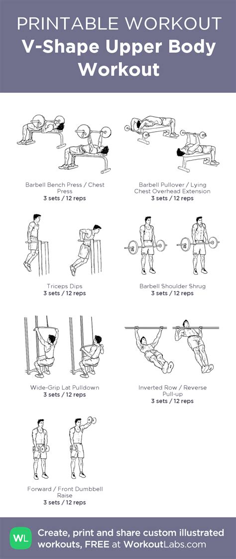 V Shape Upper Body Workout My Visual Workout Created At Workoutlabs