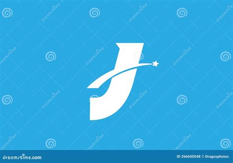 J White Alphabet Letter Logo Icon With Star Creative Design For