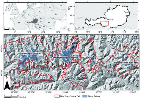 location map  hohe tauern national park htnp  austria