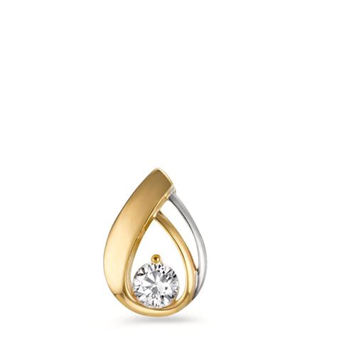 Rhomberg Schmuck Anh Nger K Gelbgold Zirkonia Bicolor