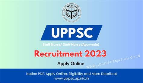 UPPSC Vacancy 2023 Online Apply For Staff Nurse 2540 Post Age Date