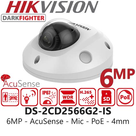 Hikvision OEM 2 4 6 8 MP Acusense Built In Mic Fixed Mini Dome Network