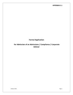 Fillable Online Formal Application For Admission Of An Fax Email