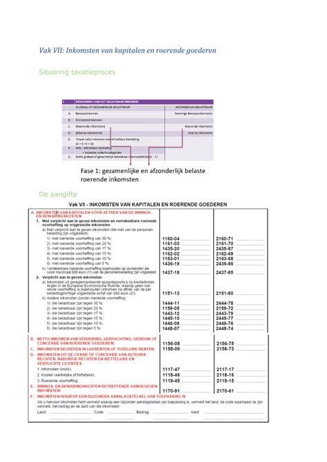 Vak VII Inkomsten Van Kapitalen En Roerende Goederen Wie Moet De RI