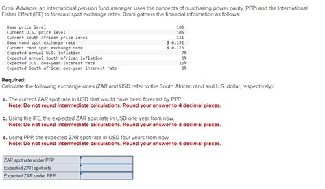 Solved Omni Advisors An International Pension Fund Manager Chegg