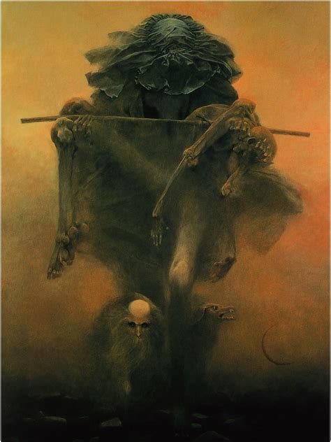 Hd Wallpaper Brown And Black Abstract Painting Zdzisław Beksiński