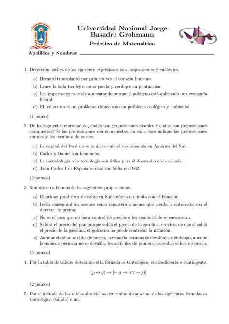 Examen De Calculo I B Para Todos Universidad Nacional Jorge