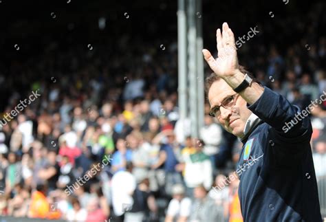 Aston Villa Manager Martin Oneill Waves Editorial Stock Photo Stock