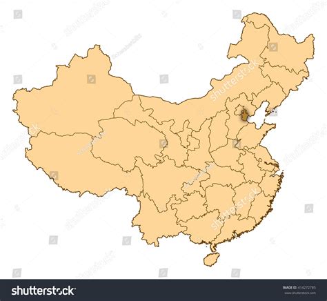 Map China Tianjin Stock Illustration 414272785