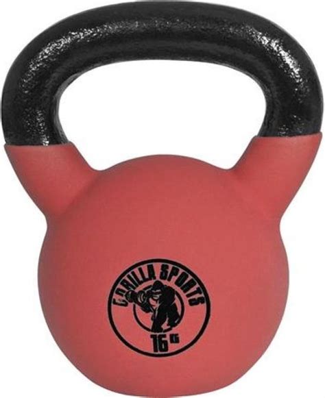 Gorilla Sports Kettlebell Gietijzer Rubber Coating 16 Kg Bol