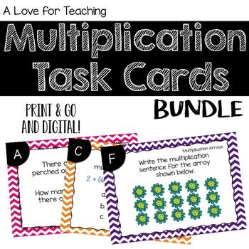 Multiplication Task Card Bundle Print Go Digital Distance Learning