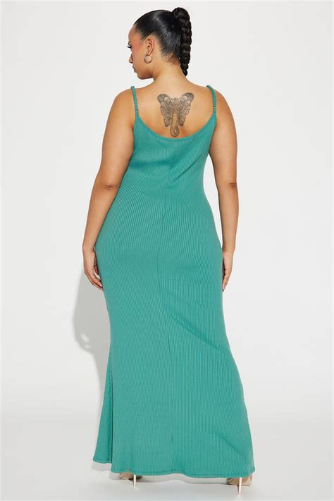 By The Beach Ribbed Maxi Dress Jade Fashion Nova