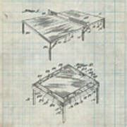 Pp629 Antique Grid Parchment Ping Pong Table Patent Poster Digital Art