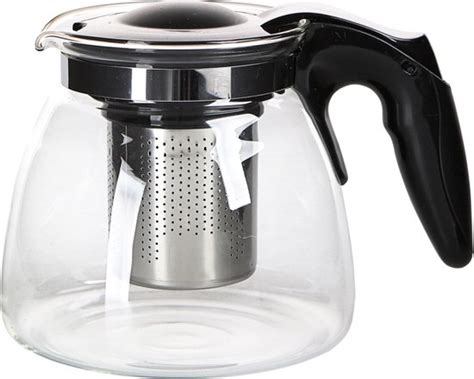 Kookpro Glazen Theepot 900ml Met Filter Infuser Voor Losse Thee Bol