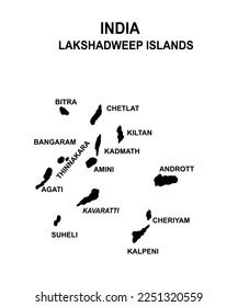 Lakshadweep Islands Map Island India Arabian Stock Vector (Royalty Free ...