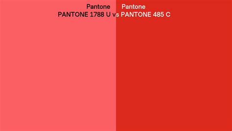 Pantone 1788 U Vs Pantone 485 C Side By Side Comparison