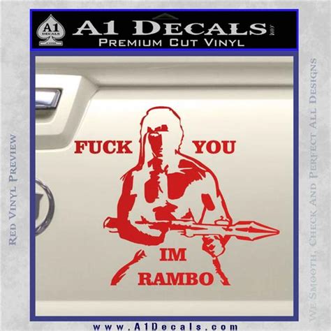 Rambo Decal Sticker Fuck You Im A1 Decals