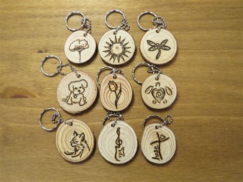 Wood Burning Customised Wood Keyring Wooden Handmade Art Etsy Uk