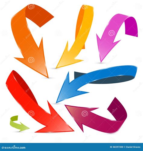 3d Vector Colorful Arrows Set Stock Vector Illustration Of Blue Left