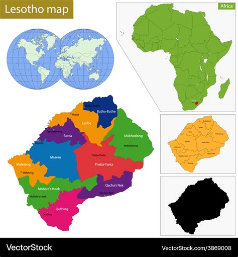 Lesotho Map Royalty Free Vector Image Vectorstock