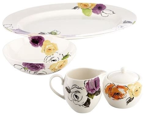 kate spade Charcoal Floral Place Setting - Eclectic - Dinnerware Sets ...