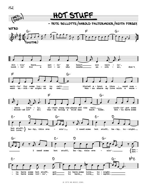 Donna Summer Hot Stuff Sheet Music Download Printable Pdf Score