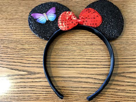 Sparkle Ears With Red Bowminnie Mouse Bow Girls Minnie Ears Minnie