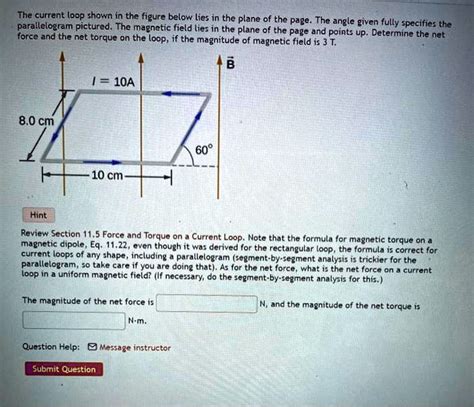 Solved The Current Loop Shown In The Figure Below Lies In The Plane Of