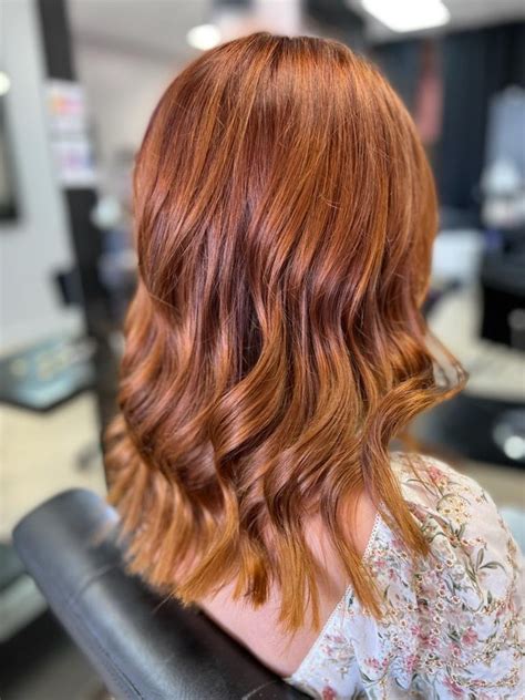 Copper Red Hair Color With Blonde Highlights