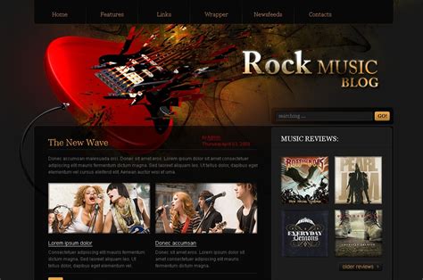 Music Blog Psd Template 49828 Templatemonster