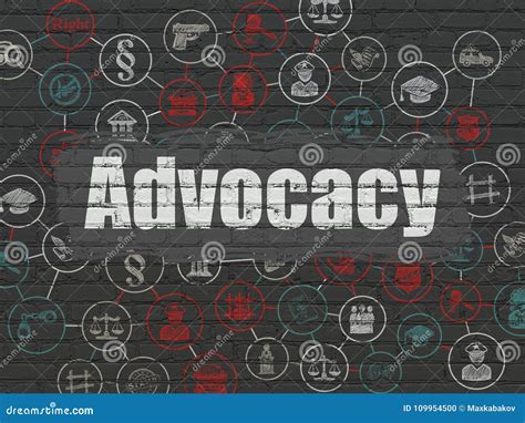 Law Concept Advocacy On Wall Background Stock Illustration