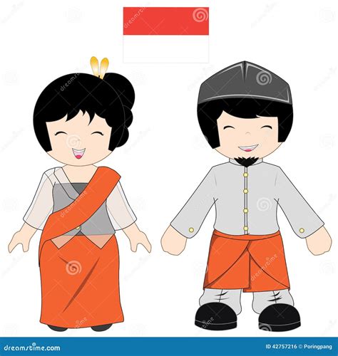 Indonesia Traditional Costume Stock Illustration Illustration Of