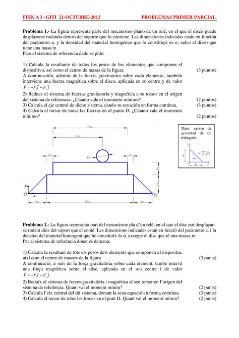 Examen 21 Octubre 2013 Preguntas Y Respuestas FISICA I GITI 21