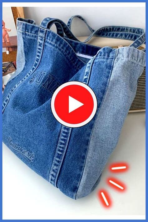 This Is A Video Tutorial On How To Recycle Old Jeans Into A Beautiful Jeans Bag Its Easy Diy