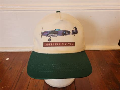 Vintage Spitfire Mk Xiv 1990s Snapback Hat Green And Gem