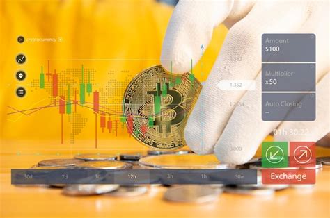 Premium Photo | Bitcoin gold coins and charts virtual cryptocurrency concept