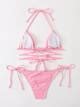 Romwe Gemini Heart Ring Linked Triangle Bikini Swimsuit Shein Usa