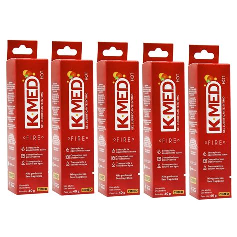 Kit 5 Gel Lubrificante Íntimo K Med Hot 40G Cimed Shopee Brasil