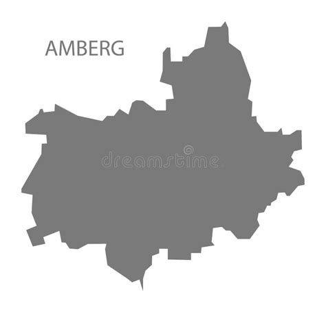 Amberg Grey County Map of Bavaria Germany Stock Vector - Illustration ...