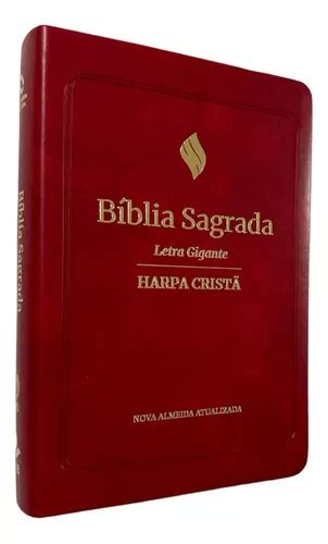 Bíblia Sagrada Naa Letra Gigante Harpa Cristã Capa Luxo Vermelha