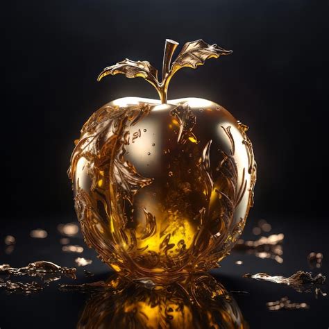 Premium Ai Image Golden Apple