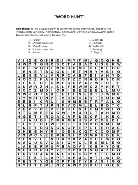 Word Hunt | PDF | Classes Of Computers | Computing Platforms