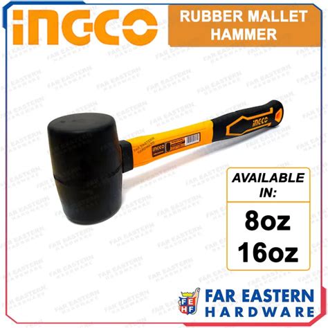 Ingco Rubber Mallet Hammer Fiberglass Handle 8oz 16oz Inht Lazada Ph