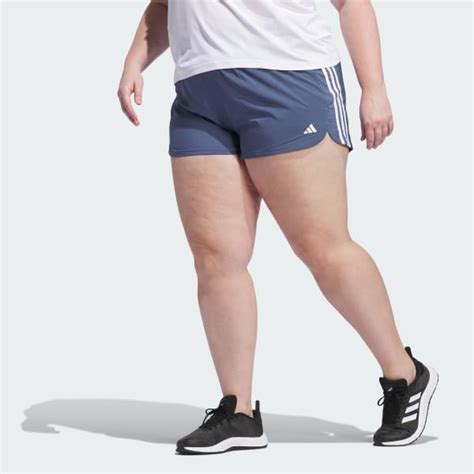 Adidas Pacer Training Stripes Woven High Rise Shorts Plus Size