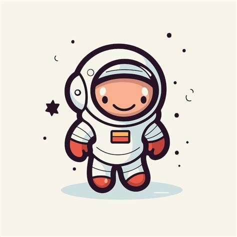 Astronauta de desenho animado bonito em terno espacial ilustração