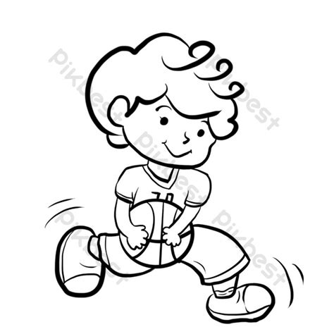 Cartoon Drawing Summer Sports Kids Comic Line Draft Png Images Psd