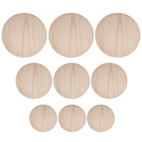 9pcs Unfinished Wood Circles Rounds Wooden Cutouts For Crafts Blank