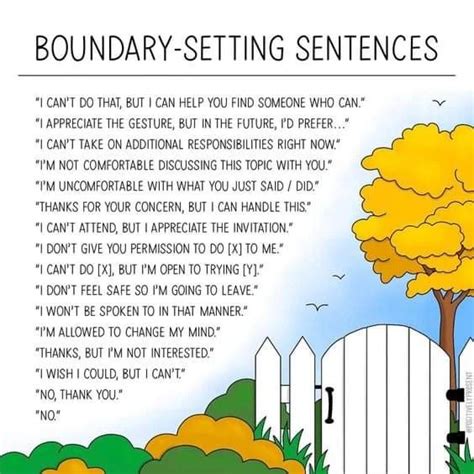 Boundary Setting Sentences Learning To Say No Self Care Activities Mental And Emotional Health