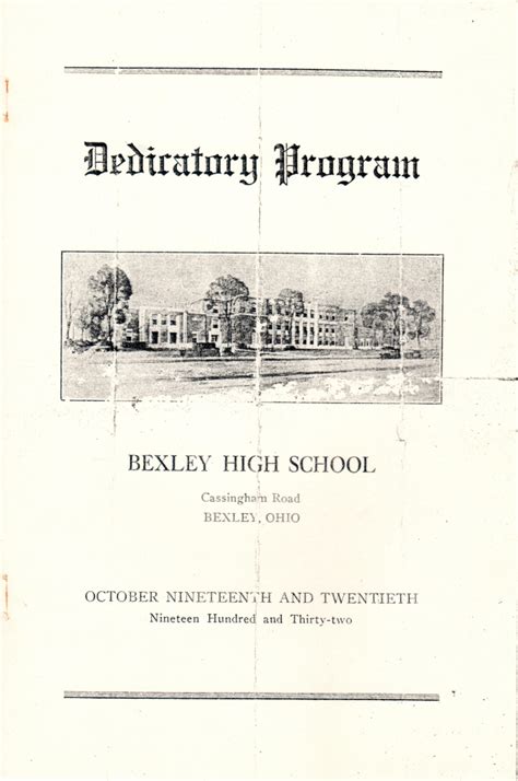 Dedication of Bexley High School – Bexley Historical Society